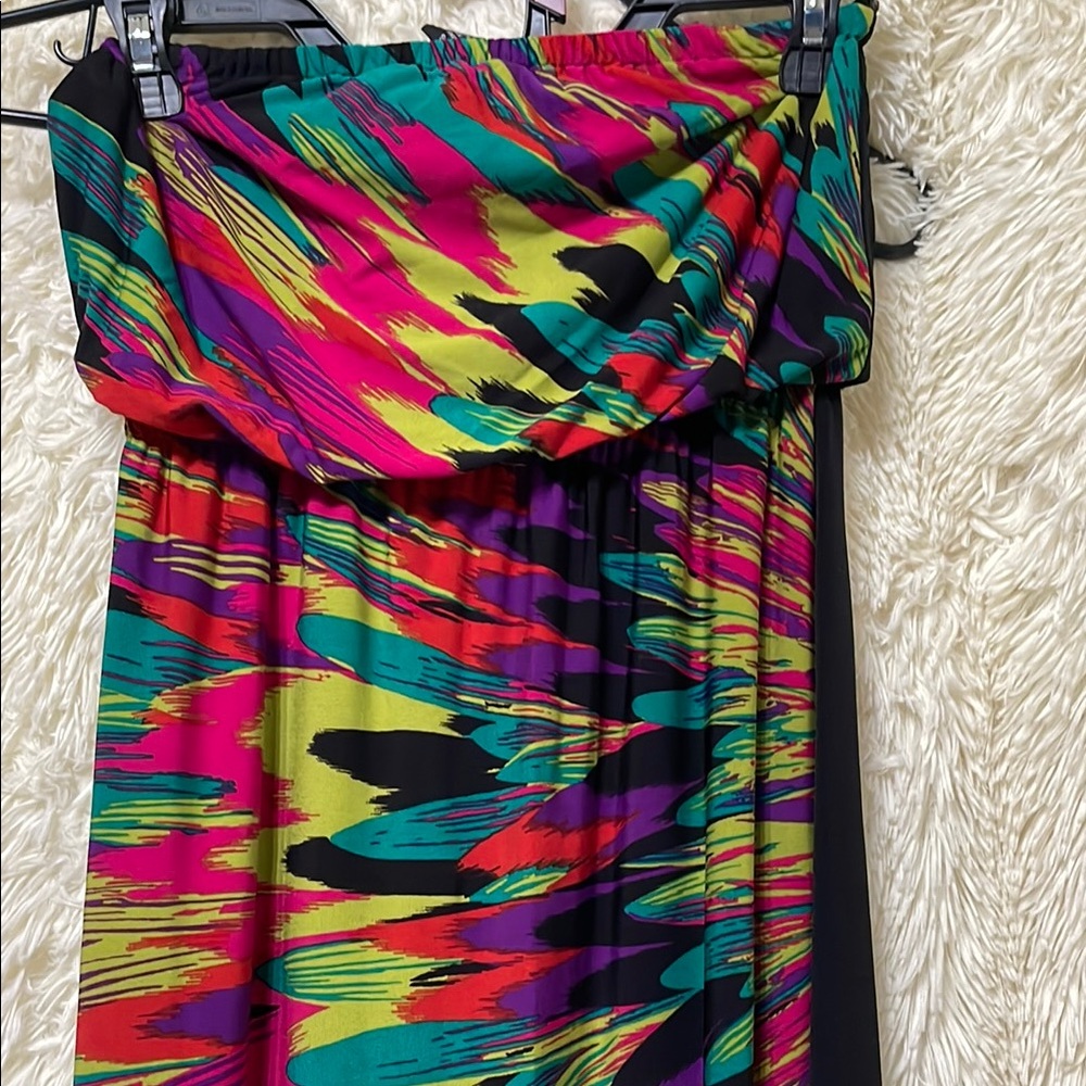 Vibrant Multicolor Strapless Dress